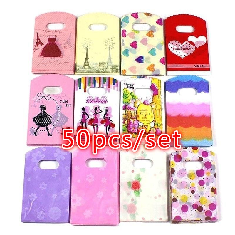 Wedding Supply List - 混合パターンプラスチックギフトバッグ 50 個耐久性のある結婚式のゲストの好意包装ポーチ多機能ショッピング収納袋家庭用