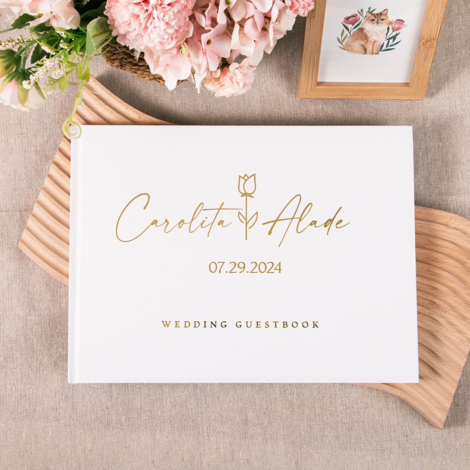 Wedding Supply List - カスタム結婚式のゲストブック パーソナライズされたゲストブックサイン 婚約フォトアルバムブック ユニークな結婚式のゲストブック 結婚式の記念品ギフト