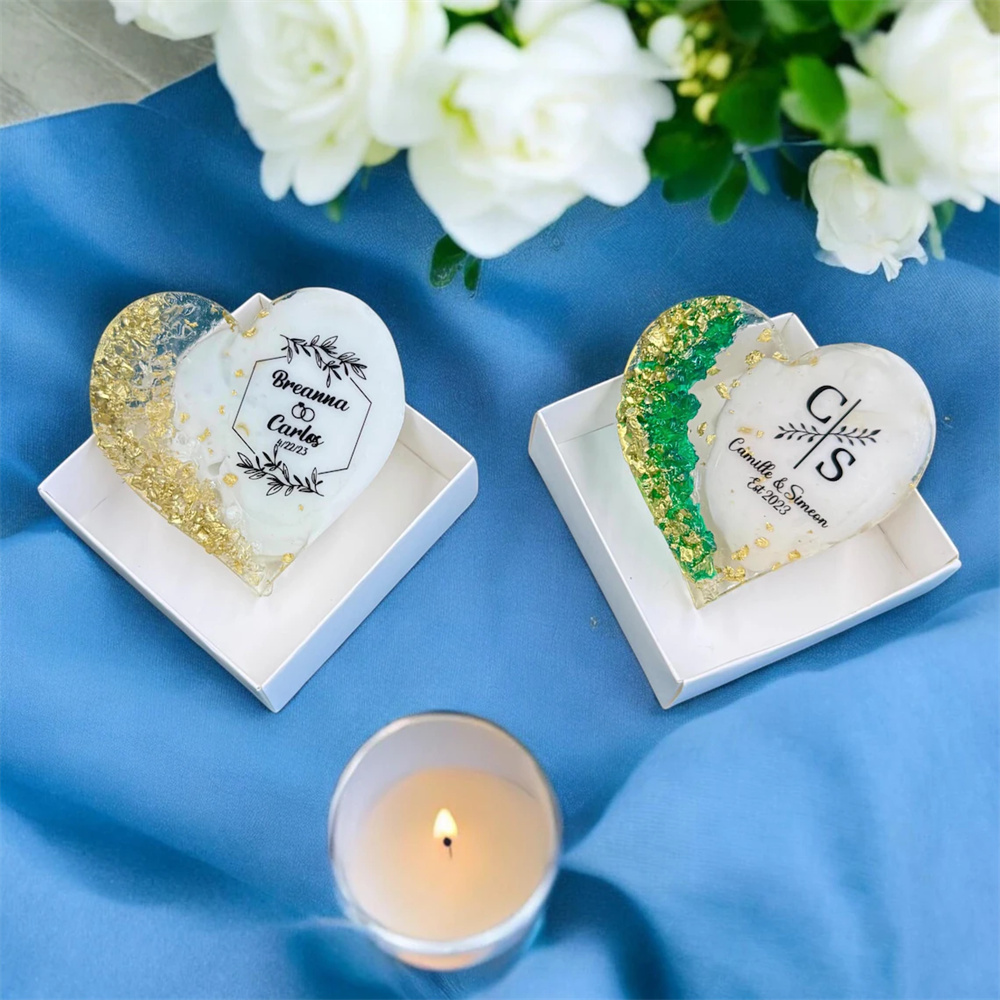 ハート型マグネット結婚式の記念品：グリーン＆ゴールドの記念品 - Wedding Package Gold のレビューと価格