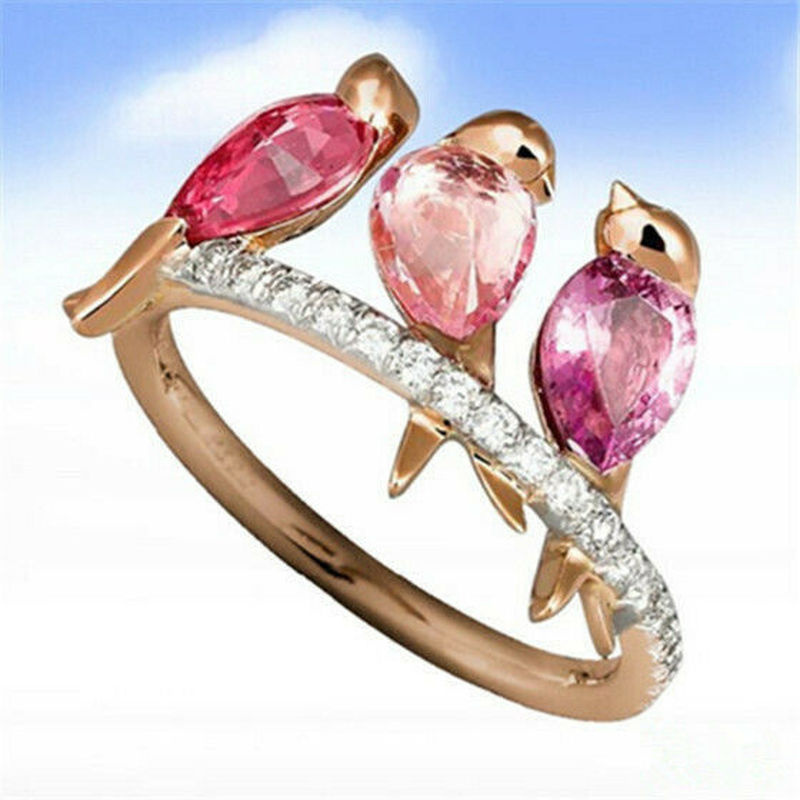女性用ジルコニアシルバーリング,婚約指輪,ピンク,サイズ6- - Wedding Qq のレビューと価格