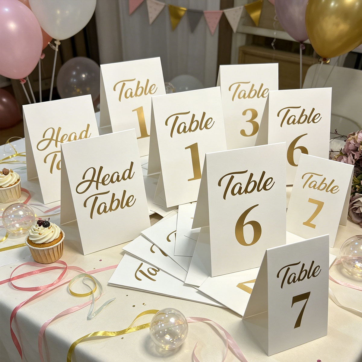 1セットの金箔ウェディングテーブル番号カード、ヘッドテーブル - Table Number Gold のレビューと価格