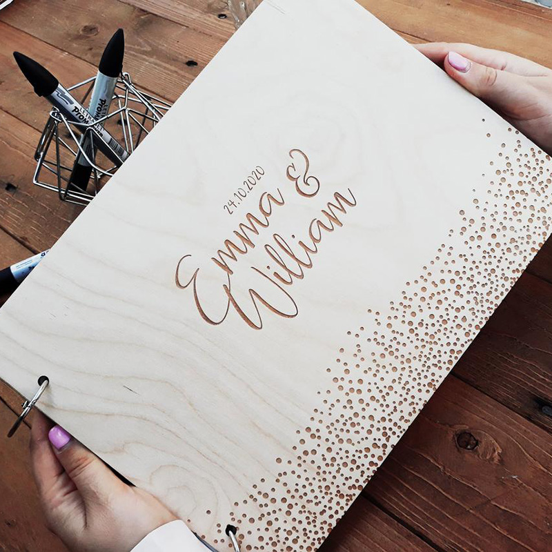 パーソナライズされた結婚式のゲストブックカスタムウッドゲスト - Wedding Supply List のレビューと価格