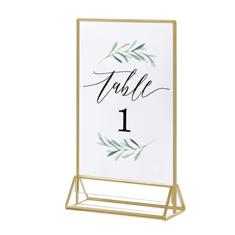 テーブル,メニュー,レシピ,写真用の金の境界線付きの透明なア - Table Number Gold のレビューと価格