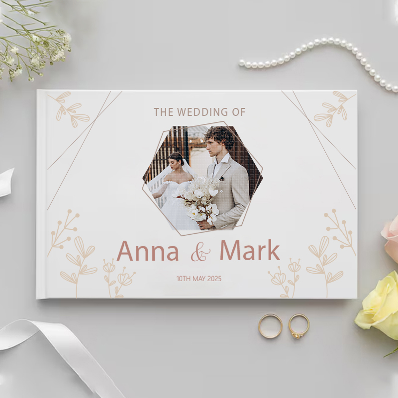 結婚祝い用のパーソナライズされたゲストブック ホワイトノーブ - Wedding Supply List のレビューと価格