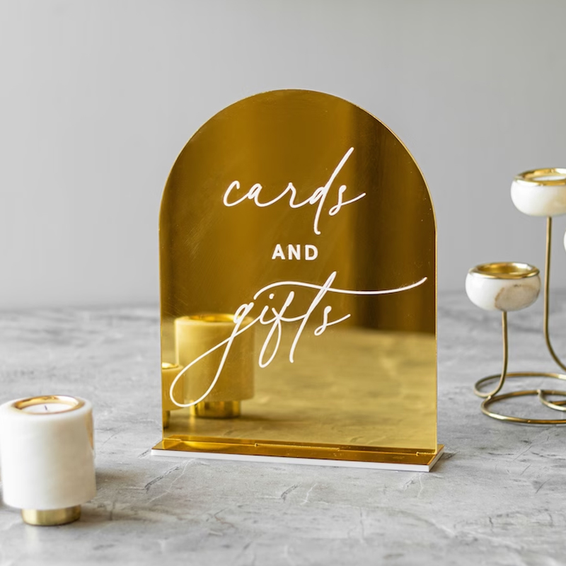 スタイメモリーテーブルサイン、ゲストブックサイン、カードとギ - Table Number Gold のレビューと価格