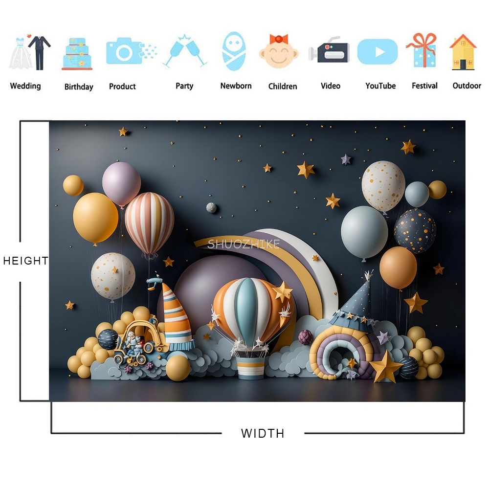 3Dバルーン写真背景,子供の誕生日ケーキのスマッシュパーティ - Wedding Qq のレビューと価格