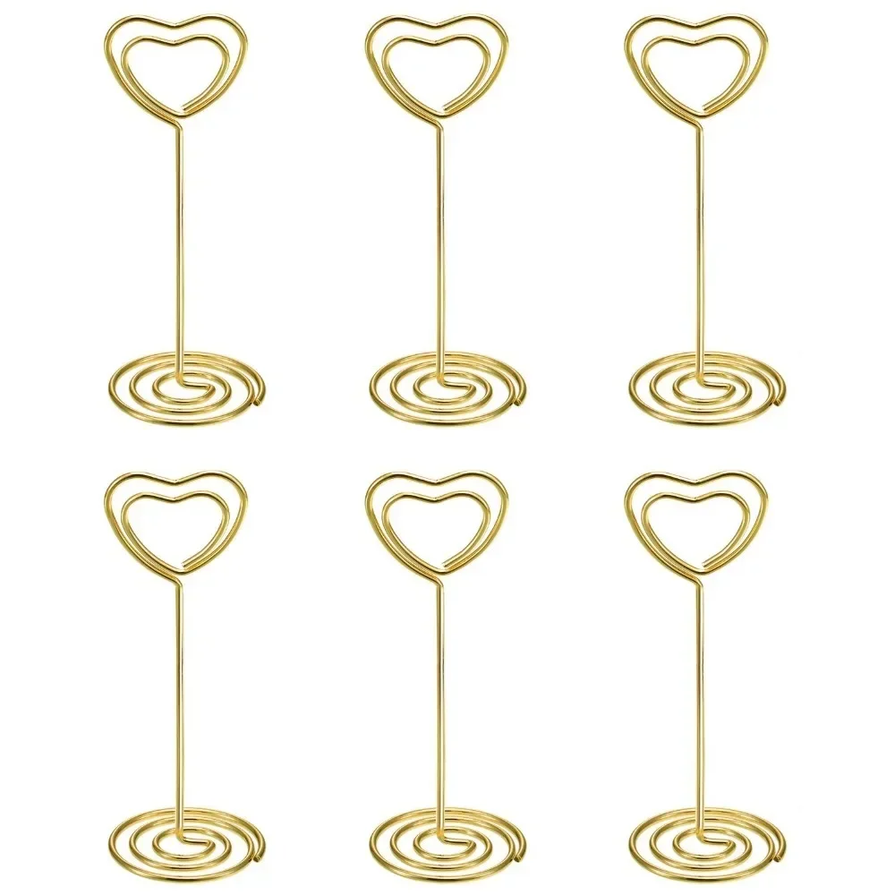 10 個ハート形テーブル番号名前場所カードホルダースタンド画 - Table Number Gold のレビューと価格